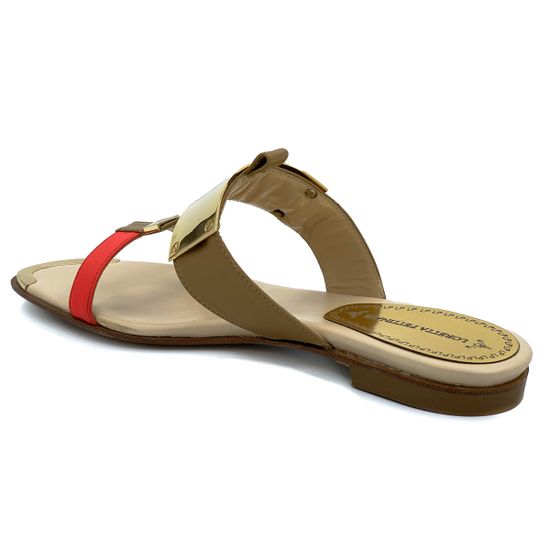 Шлепанцы Loretta Pettinari бежево-красные - фото 3, 