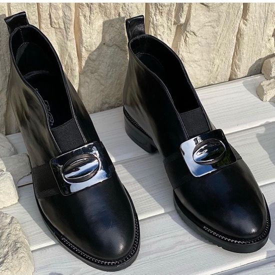 Ботинки Donna Soft черные кожаные демисезонные - фото 9, 