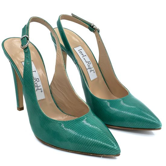 Босоножки Left&amp;Right зеленые из лакированной кожи - фото 7, 