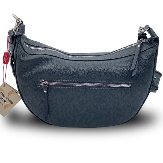 Сумочка-банан Marina Creazioni серая кожаная - фото 3, B5934 MC GRIGIO