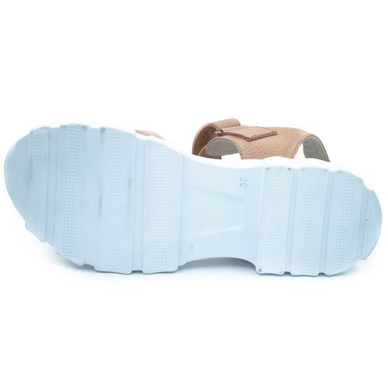 Босоножки Cover бежевые кожаные - фото 4, 9051-3 COV