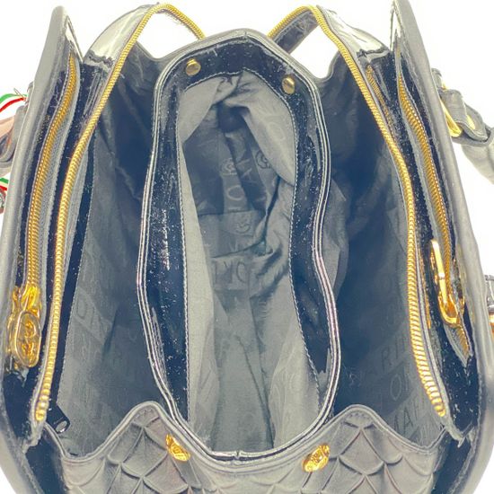 Сумка Marino Orlandi черная кожаная мультиколор - фото 9, 