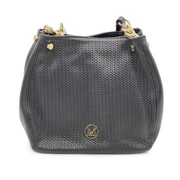 Сумка MOT CLE черная кожаная с &quot;золотой&quot; фурнитурой - фото 1, COFFA MOT NERO GOLD