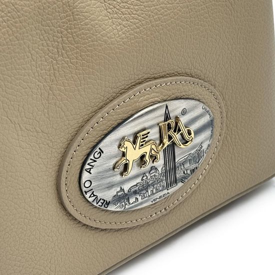 Сумка Renato Angi бежевая кожаная - фото 4, 