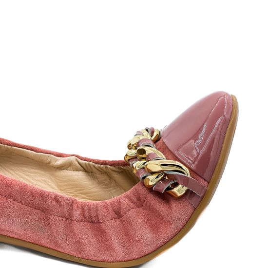 Балетки Renzi натуральная замша/лак розовые - фото 6, 501104 RZ