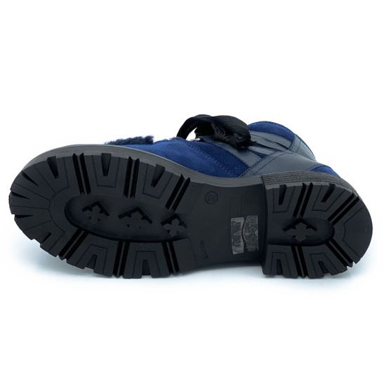 Ботинки Tiffi синие МЕХ комбинация кожи и замши - фото 4, FA28M TI BLU