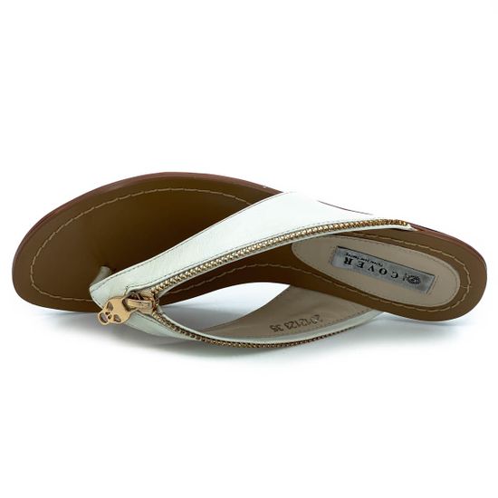 Шлепанцы Cover белые кожаные - фото 4, 