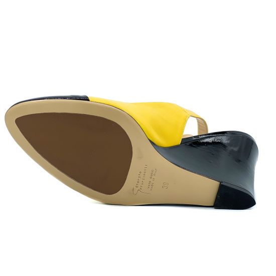 Босоножки Giorgio Piergentili черно-желтые - фото 4, 