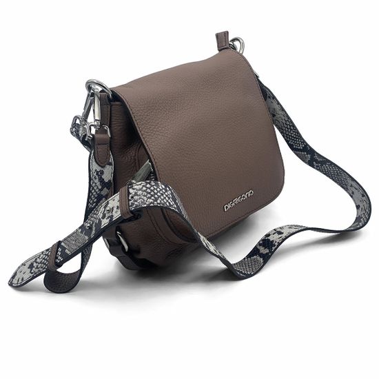 Сумка Di Gregorio коричневая кожаная с ручкой под питон - фото 3, 03237 DG AZALEA