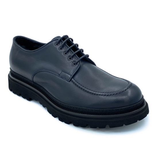 Ботинки Giampieronicola темно-синие кожаные МЕХ - фото 2, M42502 GPN