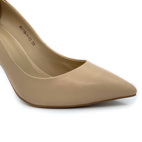 Туфли Cover бежевые кожаные - фото 6, 