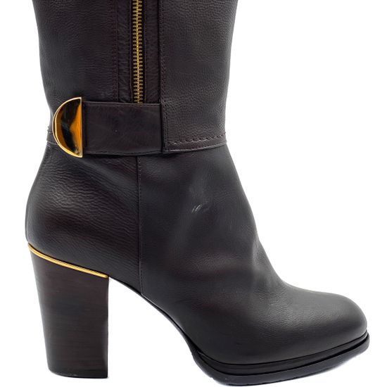 Сапоги Mara коричневые кожаные демисезонные - фото 4, 