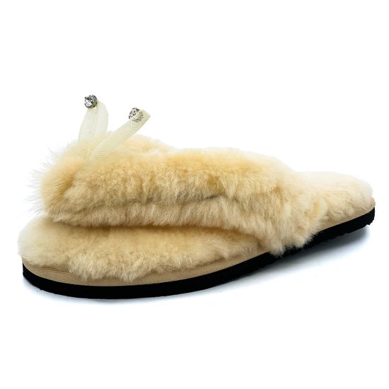 Меховые сланцы Lab Milano - фото 2, M12103 LAB BEIGE