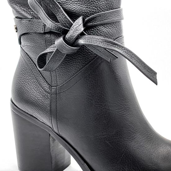 Полусапоги Cover черные кожаные МЕХ - фото 5, 4035-2 COV