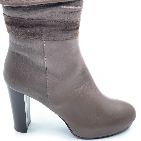 Сапоги Giorgio Piergentili серые кожаные МЕХ - фото 4, 