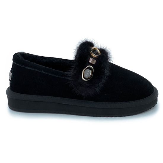 Полуботинки Lab Milano черные замшевые МЕХ - фото 1, 