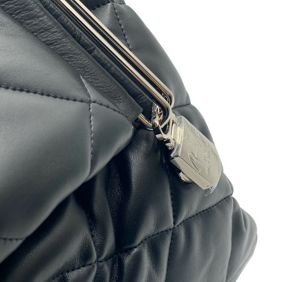 Сумка-рюкзак Renato Angi черная кожаная стеганая - фото 4, 2609334 RA NERO