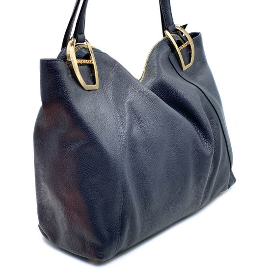 Сумка Di Gregorio синяя кожаная - фото 2, 