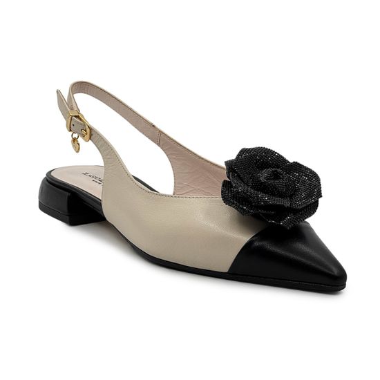Туфли женские Ilasio Renzoni кожаные бежевые/черные - фото 2, 8078 IR