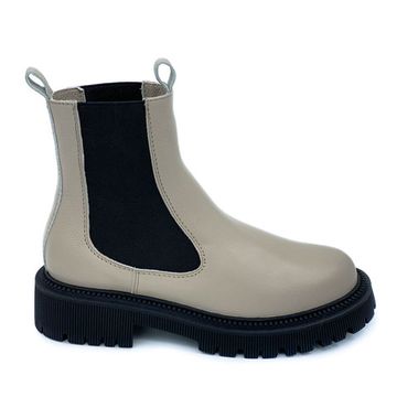 Ботинки Cover бежевые кожаные МЕХ - фото 1, 365623-2 COV