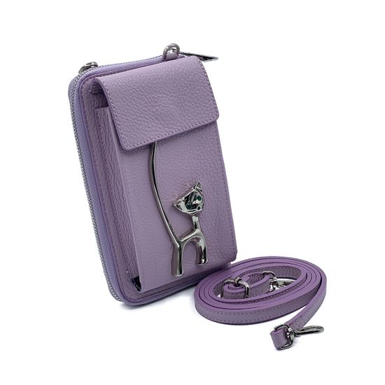 Кошелек-сумка Renato Angi фиолетовый кожаный - фото 2, 