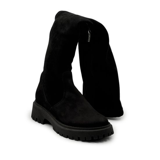 Ботфорты CV COVER черные замшевые стрейч на шерсти - фото 2, 785625-3 COV