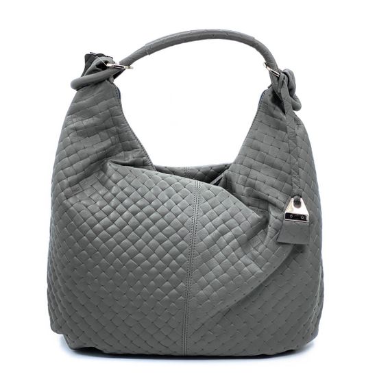 Сумка Di Gregorio серая кожаная - фото 1, 