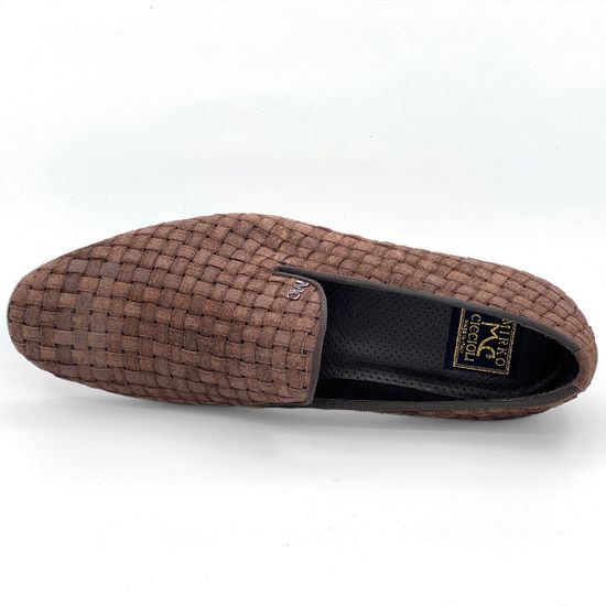 Лоферы Mirko Ciccioli кожаные плетеные коричневые - фото 5, 