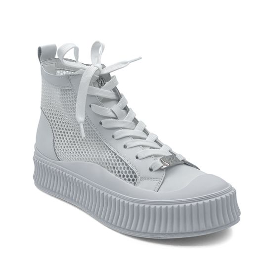 Кеды высокие Lab Milano белые кожаные с перфорацией - фото 2, 