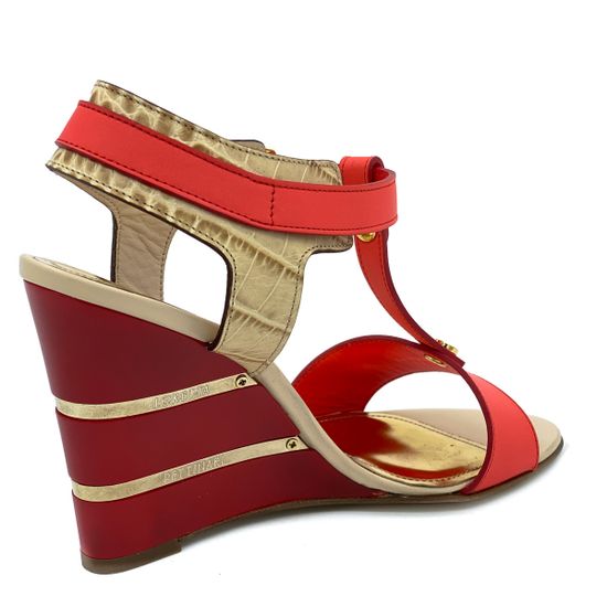Босоножки Loretta Pettinari красные кожаные - фото 3, 9116Z гейша LP