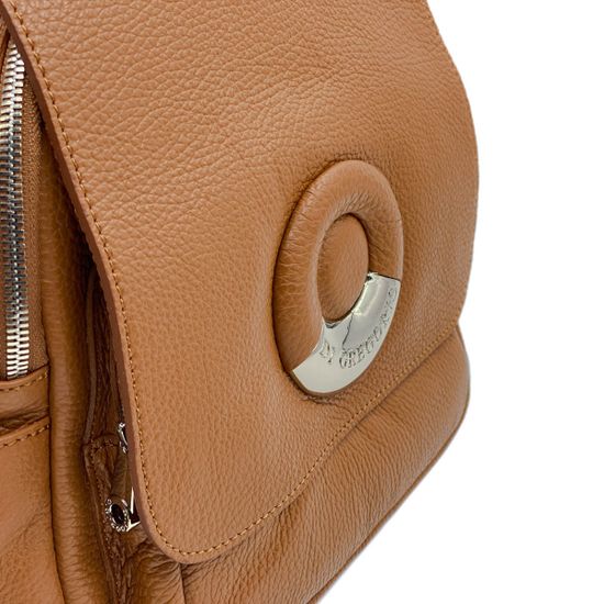 Рюкзак Di Gregorio рыжий кожаный - фото 4, 818 DG CUOIO