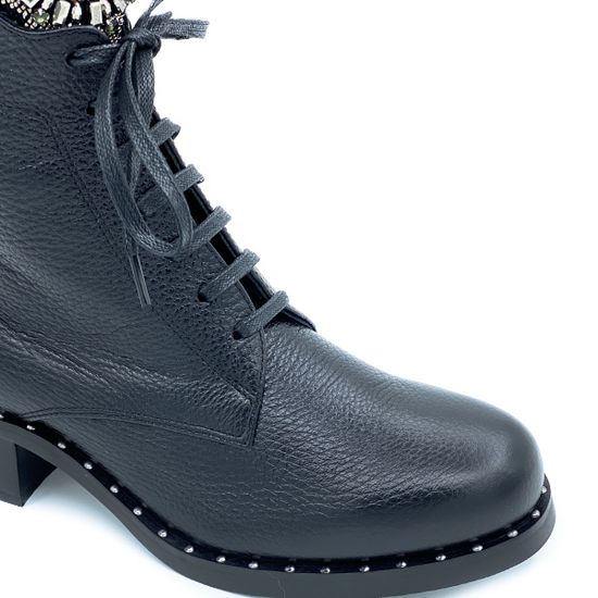 Ботинки Cover черные кожаные байка - фото 6, 