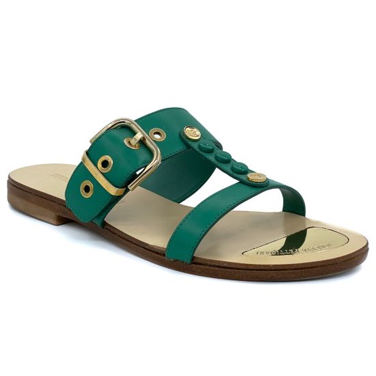 Шлепанцы Loretta Pettinari зеленые кожаные - фото 2, 4736 LP VERDE