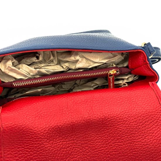 Сумка Marina Creazioni бело-синяя кожаная маленькая - фото 6, 