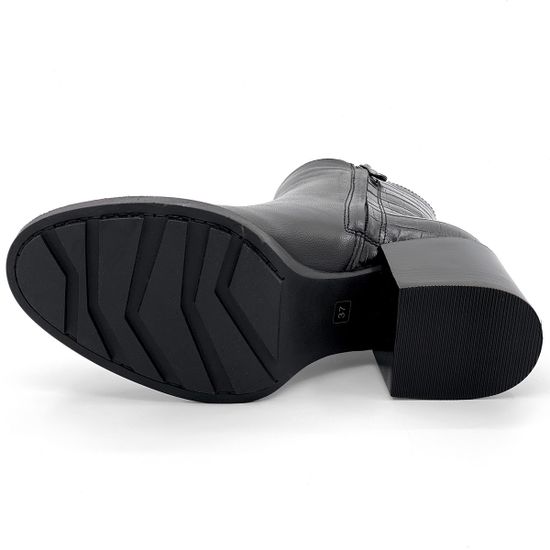 Ботинки Cover черные кожаные МЕХ тиснение под крокодила - фото 4, 751919-2 COV