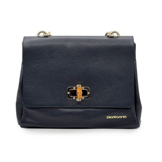 Сумка Di Gregorio синяя кожаная - фото 1, 