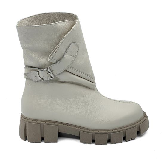 Ботинки CVCover бежевые кожаные на меху - фото 1, 80490-2 COV