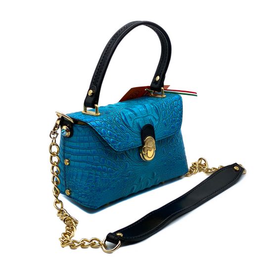 Сумка Marino Orlandi голубая кожаная - фото 2, 