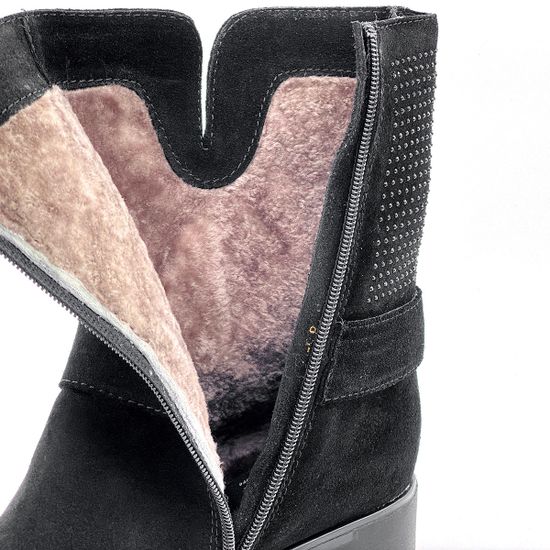 Ботинки Cover черные замшевые МЕХ - фото 7, 