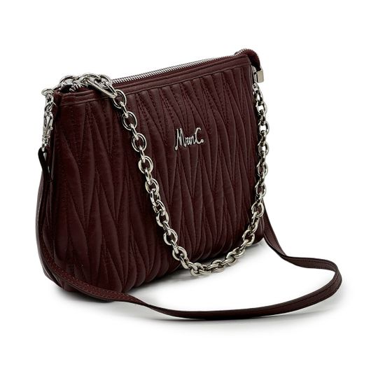 Сумка Marina Creazioni бордовая кожаная стеганая - фото 2, B7166 MC BORDO