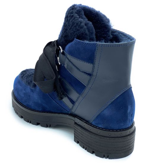 Ботинки Tiffi синие МЕХ комбинация кожи и замши - фото 3, FA28M TI BLU