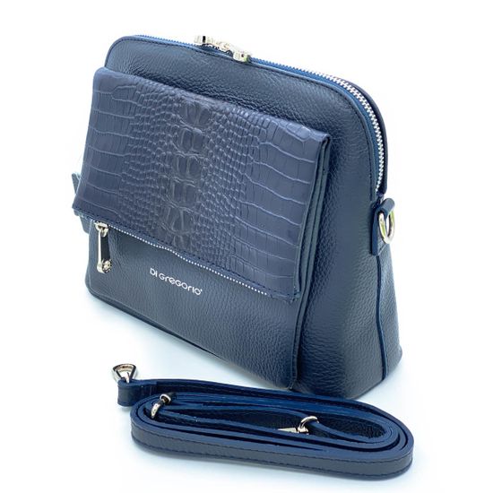 Клатч Di Gregorio синий кожаный - фото 2, 