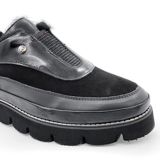 Полуботинки Lab Milano черные МЕХ комбинация кожи, замши и наплака - фото 5, 