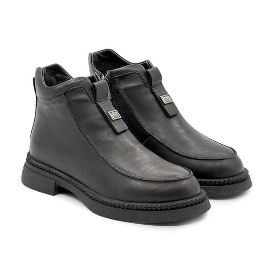 Ботинки Lab Milano черные кожаные на меху - фото 9, 148LAB1608 LAB NAPPA