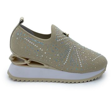 Кроссовки Ilasio Renzoni бежевые стрейч текстиль - фото 1, M217 IR BEIGE