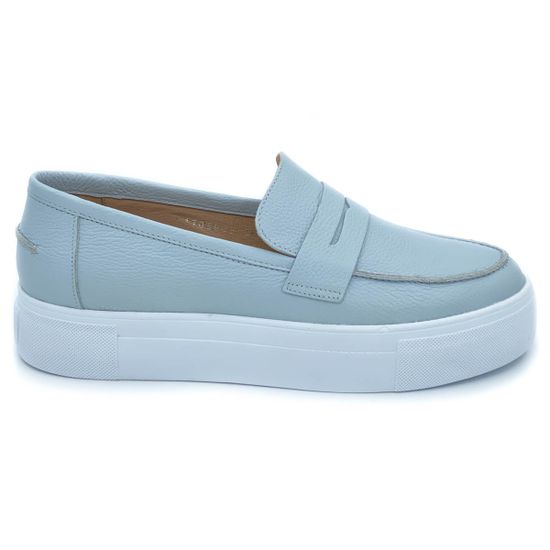 Лоферы Cover голубые кожаные - фото 1, 1705803 COV