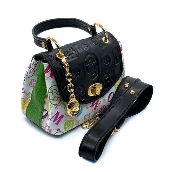 Сумка Marino Orlandi черно-белая кожаная мультиколор - фото 2, 4869 MO BIANCO