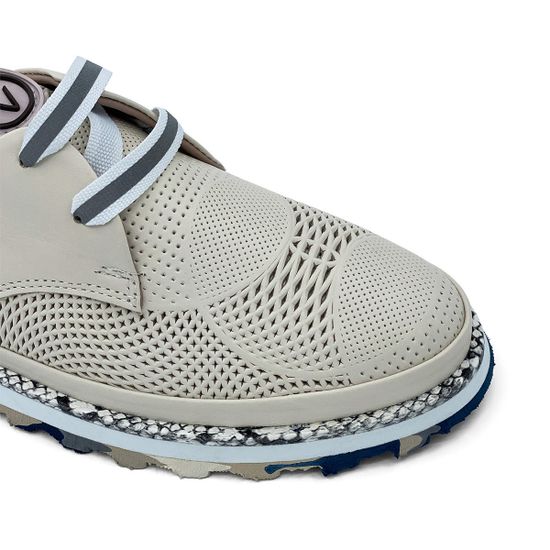 Полуботинки Lab Milano бежевые кожаные с перфорацией и шнурками - фото 6, 358225011 LAB BEIGE