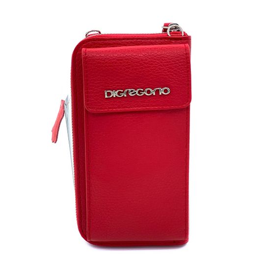 Сумочка Di Gregorio кросс-боди красная кожаная маленькая - фото 1, 