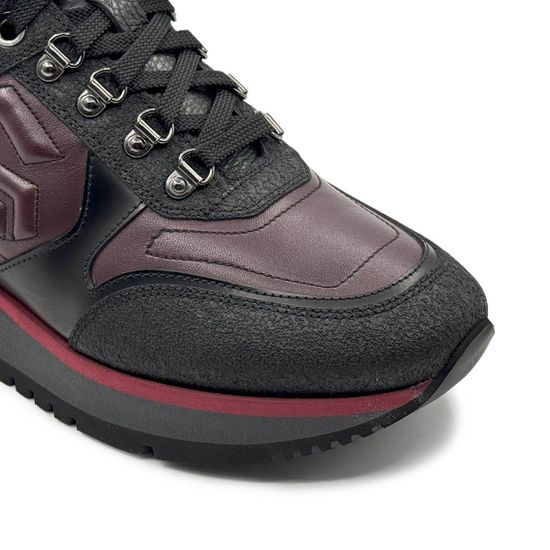 Ботинки GIAMPIERONICOLA черные/бордовые кожаные на байке - фото 6, N393158 GPN NERO/BORDO